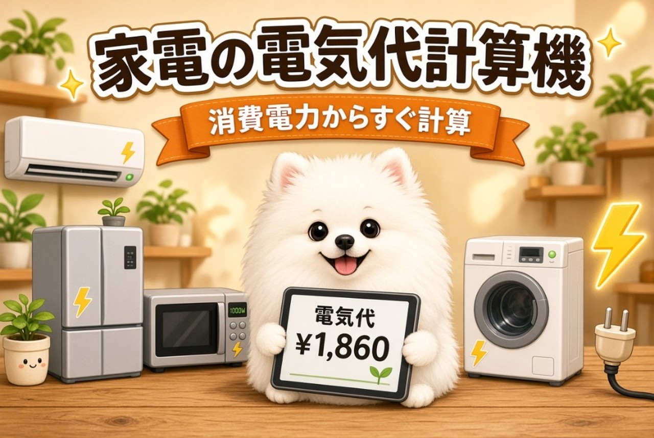 家電の電気代計算機